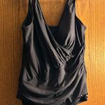 MiracleSuit  Oceanus Black V-Neck Ruched Side Swimsuit Size 20W EUC #0871-OAK Photo 0