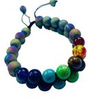Sliding Knot Bracelet Multicolor Beaded Women or Men Photo 0