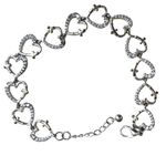Rhinestone Heart cross Link Bracelet Photo 1