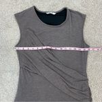 Three Dots  Draped Front Sleeveless Knit Dress Taupe M Photo 5