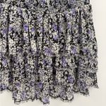 Free People Vintage  Tiered Pull On Floral Gauzy Tulle 90s Mini Skirt Women Small Photo 3