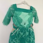 Three Floor  Lace Is More Dress Jungle Celadon Nylon Blend Exposed Zipper Sz 6 Photo 3