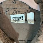 Chico's Chico’s Design Women’s Brown 100% Linen Button Down Shirt Large Lagenlook Photo 2