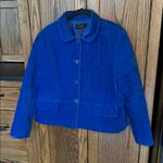 Talbots Quilted Velvet Blazer Jacket Royal Blue Button Holiday Office women’s 16 Photo 0