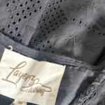 Layerz Clothing Marci Dress Womens M Black Eyelet Babydoll Flutter Sleeve Folk Size M Photo 5
