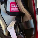 dexflex comfort New  Black Wedge Sandals size 7.5 wide Photo 3