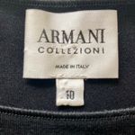 Armani Collezioni Armani black stretch sleeveless top, ladies 10 gathered drape belt detail knit Photo 7