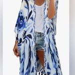 Moss Rose Women's Beach Cover up Swimsuit Kimono with Bohemian Floral Print NWT Blue Size undefined Photo 1