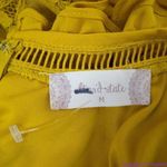 Altar'd State NEW mustard yellow lace dress with ruffle neck , M Photo 14