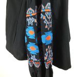Puff sleeve embroidered boho tie front jacket top Black Size M Photo 5