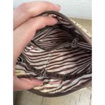 Guess Logo Clutch With Strap Brown Faux Croc Zip Up Photo 7