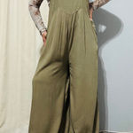 ANRABESS Olive Green Linen Blend Boho Loose Wide Leg Jumpsuit Overalls Women M Size M Photo 0