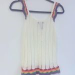 AQUA NWT Crochet Knit Top with Rainbow Straps and hem size Small lightweight Photo 3