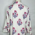 Victoria Dunn Collared Shirt Dress Size XL Floral White Pink Purple Lined Photo 8