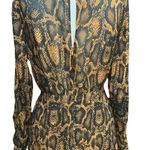 Finders Keepers Lana Snakeskin-Print Mini Dress Brown Black Size US 4 Photo 8