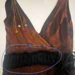 Rising International Artisan Style Brown Embroidered Maxi Dress Size Small Photo 7