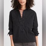 Madewell  Denim Popover Top in Black Wash lunar wash Photo 0