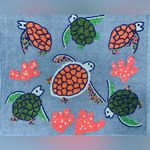 NWT AMERICA & BEYOND Denim Beaded & Crocheted Turtle Purse with Crossbody Strap Blue Photo 2