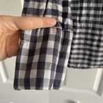 Charlotte Kellogg Palm Beach Small 100% Silk Navy Gingham Top Button Clean Girl Blue Photo 3