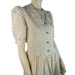 American Vintage  Shirt waist dress cream with hearts all over size small Photo 7