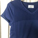 Athleta  Blue Short Sleeve Rouched Compression Athletic Top Size Extra Small Photo 2