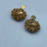 Vintage rhinestone encrusted bejeweled earrings Gold Photo 3