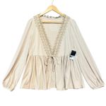 Torrid Super Soft Rib Knit Lace Trim Tie Front Top Plus Size Photo 1