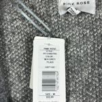 Pink Rose NWT Cozy Cardigan Womens M Gray Plaid Pockets Boho Coastal Grandmother Photo 3