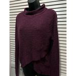 Free People Burgundy Knit Sweater Long Sleeve Size Medium Wrap Un Even Hem Photo 1