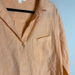 Anthropologie  Cloth & Stone peach apricot linen button down shirt Photo 1