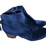 Restricted blue Velvet Ankle Booties lace up bow back 8 casual fall winter Photo 0