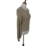 Devlin  Tan Knit Balloon Sleeve Sweater Cotton Small Cozy Fall Pullover Photo 1