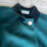 Vintage Black Velvet & Dark Green Long Wool Dressy Overcoat Holiday Photo 3