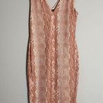 AFRM Womens Medium Ariana Sleeveless Dress Pink/Nude Snakeskin Mesh Bodycon Sexy Pink Photo 1