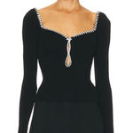 Self Portrait Knit Diamante Top S Black Photo 0