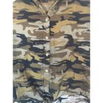 Sanctuary Green Camo Short Sleeve Front Tie Knot Button Down Shirt Women Sz S Photo 3