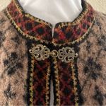 Wool Fair Isle front clasp cardigan Size PL Black Photo 5