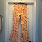 easel  Women’s Groovy Retro Swirl Stretch Cotton Bell Bottom Pull On Pants Size S Photo 4