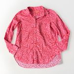 Vilagallo Women's Gaby Ikat Long Sleeve Blouse Pink Shirt Sz 42 / US 10 L Photo 5