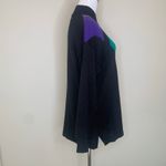 Vintage Black Purple Green Gold Diamond Sweater Sz Medium Photo 3