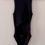 ZARA New  Ribbed Stretch Knit Cutout Front Bodysuit Black Size M/L Photo 0