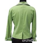 BCBG MAXAZRIA Stretch Cotton Jacket Top XS/S S Lined Green White Trim $222 Photo 2