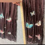 Johnny Was  Women Size XL Velvet Wide Leg‎ Pant Large Butterfly Embroidered Brown Photo 4