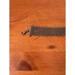 Silver Tone Mesh Chain Bracelet With Purple Bead Extender with Lobster Clasp Photo 2