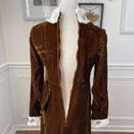 Vintage 70s Brown Velvet Maxi Dress Lace Collar Cuff XS Photo 7