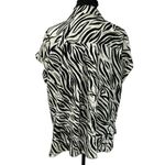 Rose + Olive  Black & White Zebra Print Button Down Shirt(Size Large) Photo 4