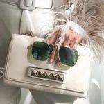 ZARA ecru high waisted belted fabric pants casual office preppy Photo 1