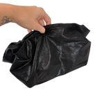 Anthropologie  Jory Black Metallic Clutch Crossbody Dumpling Bag Vegan Leather Photo 8