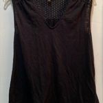 Banana Republic Black Linen Blend Sleeveless V-Neck Lace Detail Tank Top Size XS Photo 0