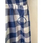 Old Navy  Blue Plaid Smocked Square Neck Dress Size Medium Milkmaid Boho Country Photo 4